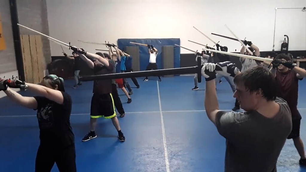 Beginner class with synthetic longswords
